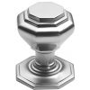 Satin Chrome Octagonal Design Front Door Knob 67mm