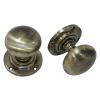 Antique Brass Mushroom Mortice Door Knobs 53mm