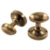 Antique Brass Oval Mortice Door Knobs 50mm