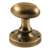 Antique Brass Oval Mortice Door Knobs 50mm