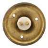 Antique Brass Victorian Circular Bell Push 60mm