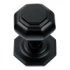 Matt Black Octagonal Centre Door Knob 66mm