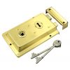Satin Brass Rim Lock 155x105mm