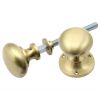 Satin Brass Mushroom Rim Knobs 52mm