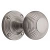 Satin Nickel Reeded Rim Door Knobs 60mm