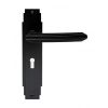 Matt Black Art Deco Lock Door Handles