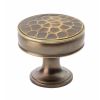Lynd Antique Brass Hammered Cupboard Knob 38mm