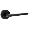 Jedo JV600 Matt Black Jet Lever on Rose Door Handles