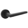 Jedo JV600 Matt Black Jet Lever on Rose Door Handles