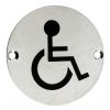 Stainless Steel Circular Disabled Symbol 76mm