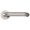 Satin Stainless Steel Return To Door Lever on Rose Set