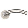 Satin Stainless Steel Arched Lever on Rose Set