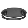 Black Iron Rustic Oval Cabinet Drop Pull 98mm