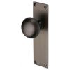 Matt Bronze Balmoral Knob on Latch Plate