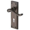Edwardian Matt Bronze Lock Door Handles
