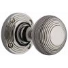 Polished Nickel Reeded Mortice Door Knobs 60mm