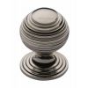 Polished Nickel Reeded Cupboard Knob 32mm
