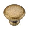Distressed Brass Classic Round Cabinet Knob