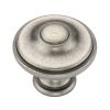 Distressed Pewter Round Domed Cabinet Knob