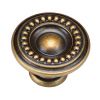 Distressed Brass Round Beaded Cabinet Knob 35mm