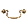 Distressed Brass Swan Drawer Pull Handle 115mm