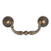 Distressed Brass Ornate Swan Drawer Pull Handle 123mm