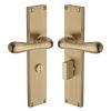 Charlbury Reeded Satin Brass Bathroom Door Handles RR3030