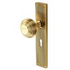 Polished Brass Beehive Mortice Knob on Lock Plate V9500-PB