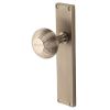 Satin Nickel Beehive Mortice Knob on Latch Plate V9510-SN