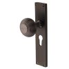 Matt Bronze Beehive Mortice Knob on Euro Plate V9548-MB