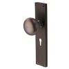 Matt Bronze Victoria Knob on Reeded Lock Plate V9200-MB