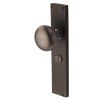 Matt Bronze Victoria Knob on Reeded Bathroom Plate V9230-MB