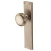 Satin Nickel Victoria Knob on Reeded Latch Plate V9210-SN