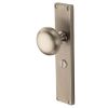 Satin Nickel Victoria Knob on Reeded Bathroom Plate V9230-SN