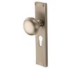 Satin Nickel Victoria Mortice Knob on Reeded Euro Plate V9248-SN