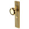 Polished Brass Victoria Knob on Reeded Bathroom Plate V9230-PB