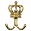 Polished Brass Crown Double Coat Hook 140mm