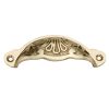 Polished Brass Floral Drawer Pull 100mm