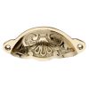Polished Brass Floral Drawer Pull 100mm