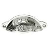 Polished Nickel Floral Drawer Pull 100mm