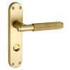 Connaught Satin Brass Knurled Bathroom Door Handles