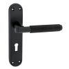 Connaught Matt Black Knurled Lock Door Handles