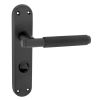 Connaught Matt Black Knurled Bathroom Door Handles