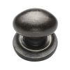 Rustic Pewter Oval Cabinet Knob on Rose