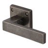 Rustic Pewter Hanwood Lever on Square Rose Door Handles